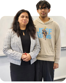 Dr. Arti Verma and her son Rohan Verma standing together