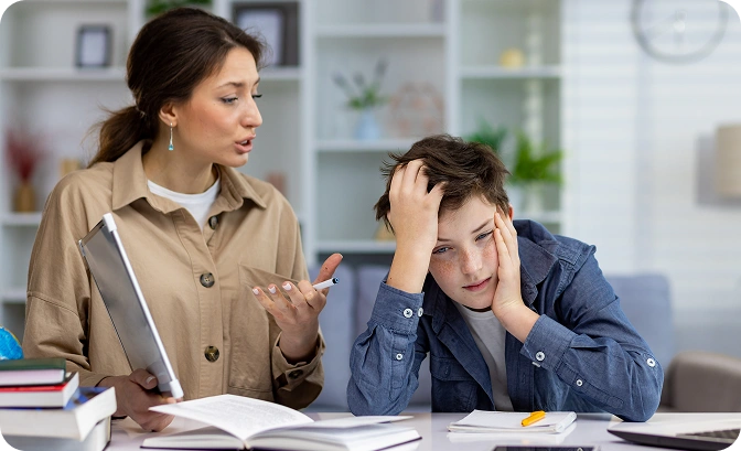 Child feeling stuck with reading while parent explains—NAPLAN inference practice