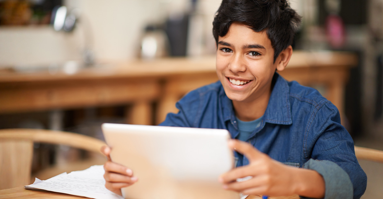 Year 3–9 student reading in library to build NAPLAN vocabulary
