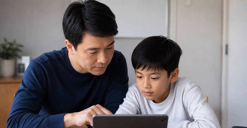 Parent and child reviewing GATE WA exam format 2027 preparation strategy with Champion Tutors