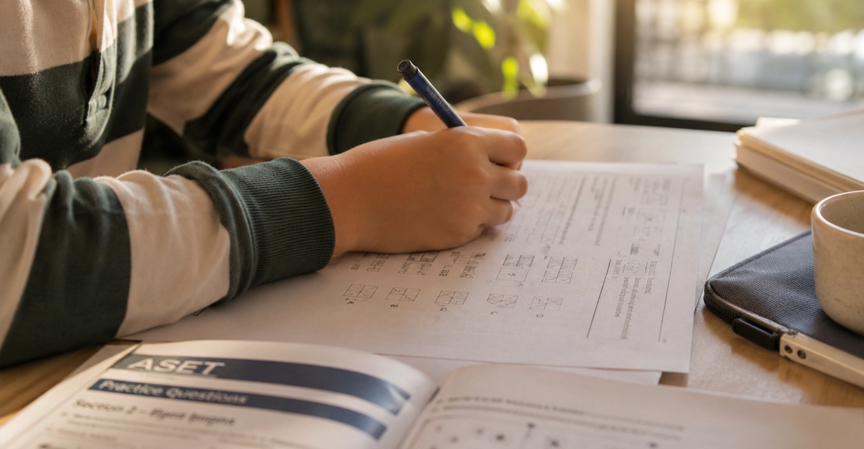 A consistent calm homework routine set up at a tidy desk for a primary child