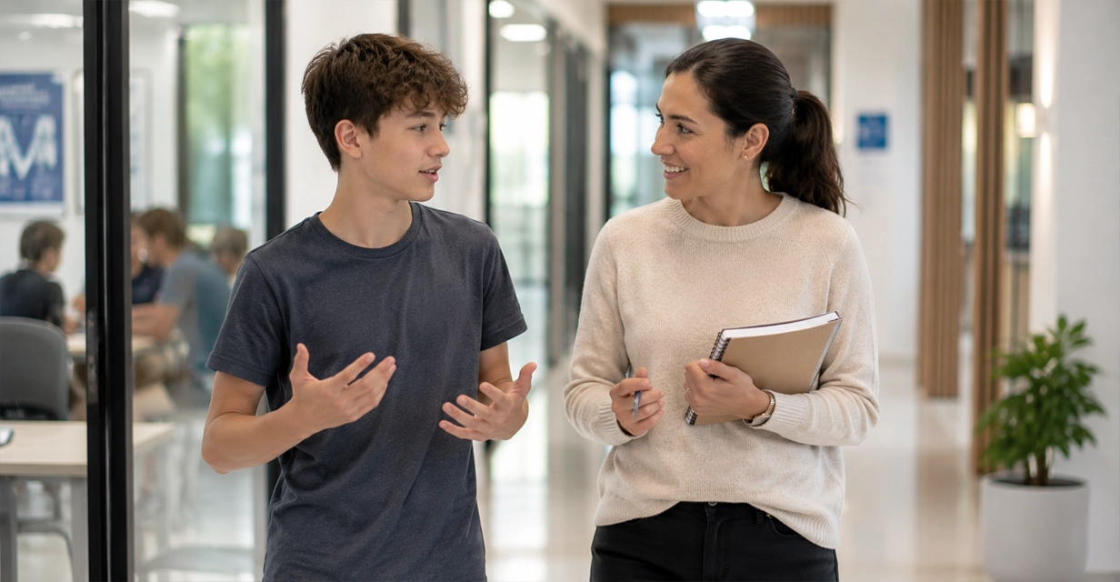 Experienced Perth tutor checking a student's understanding during a maths session